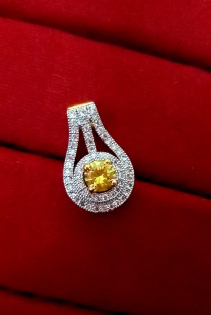 Daphne Party Wear Lime CZ Pendant for Anniversary Gift