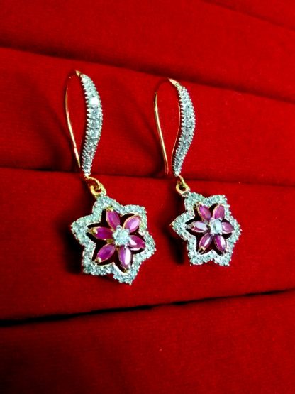 Daphne Ruby CZ Flower Hanging for women, Best Gift