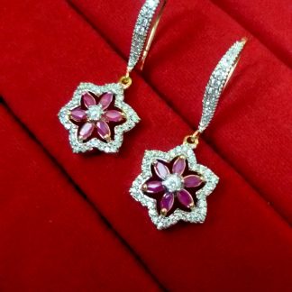 Daphne Ruby CZ Flower Hanging for women, Best Gift to WifeDaphne Ruby CZ Flower Hanging for women, Best Gift to Wife
