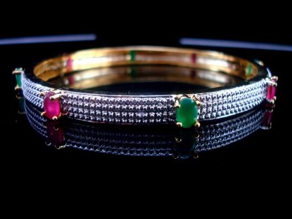 Daphne Ruby Emerald Studded Bangles for women Single View