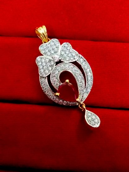 Daphne Ruby Studded Zircon Pendant for Valentine Gift