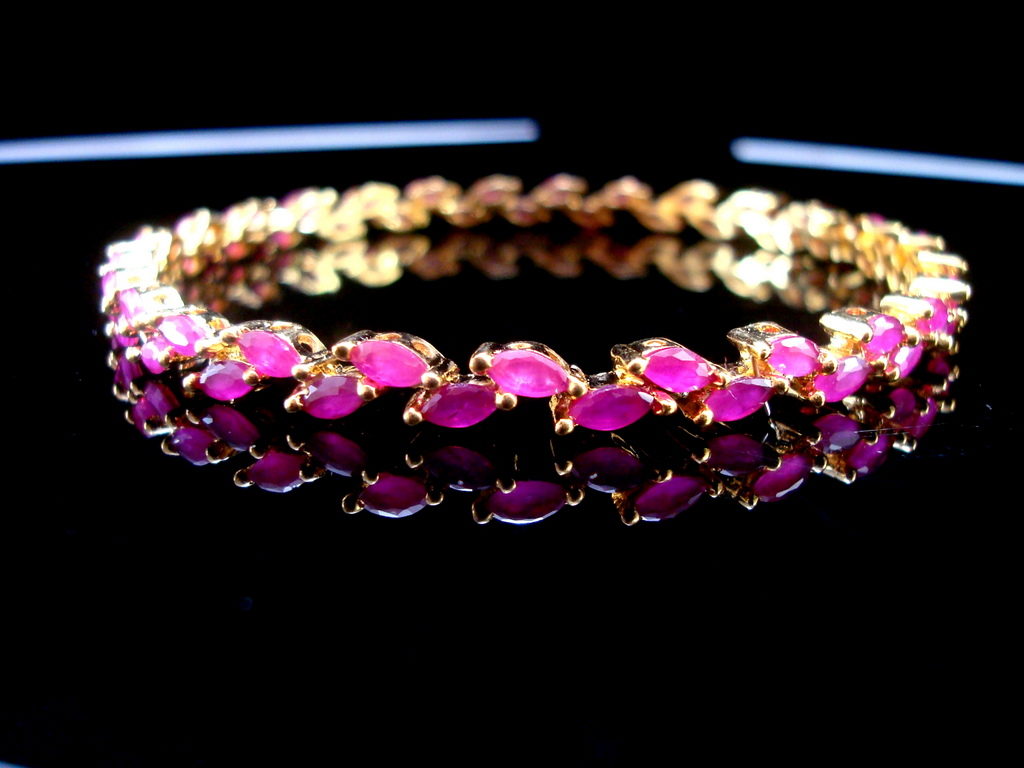 Daphne Sleek Ruby Designer Bangles - Closer Look