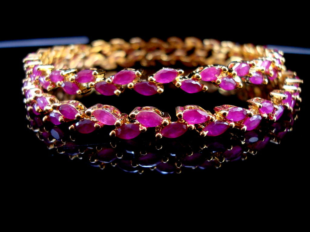 Daphne Sleek Ruby Designer Bangles - Front Look