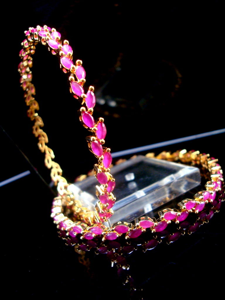 Daphne Sleek Ruby Designer Bangles - Side look