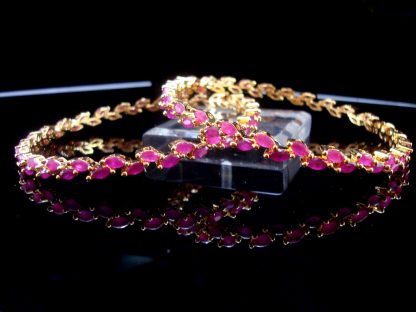 Daphne Sleek Ruby Designer Bangles for Anniversary Gift