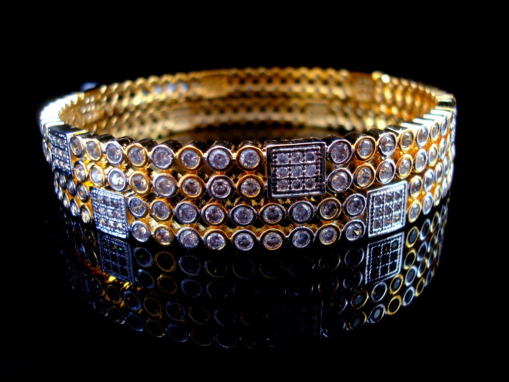 Daphne Sparkling AD studded Bangles - Closer look