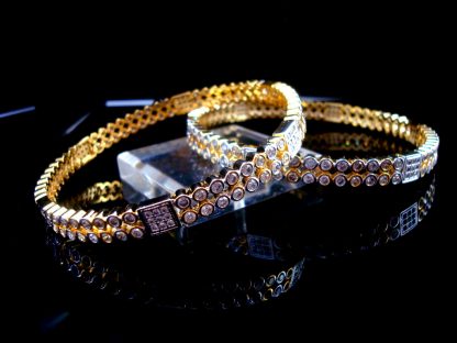 Daphne Sparkling AD studded Bangles - side look