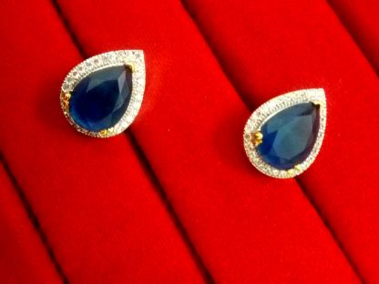 Daphne Blue Shade Studded Zircon Earrings