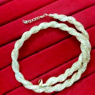 Daphne Golden Net Chain with Embedded AD stones for women, Strong and High Quality