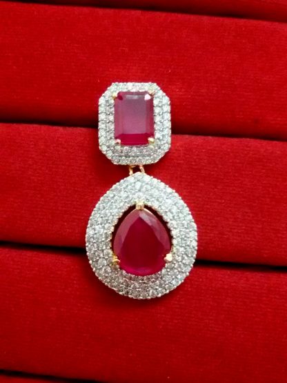 Daphne Ruby CZ Earring