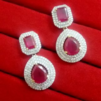 Daphne Ruby CZ Earrings for women, Best Gift for Anniversary