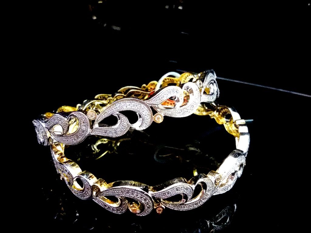 Daphne Sparkling AD Studded Bangles design, best Gift for Wife - Side View