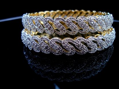 Daphne Sparkling Precious American Diamond Bangles for Anniversary Gift - Closer View