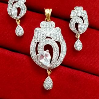 Daphne Studded Zircon Pendant and Earrings for Anniversary Gift