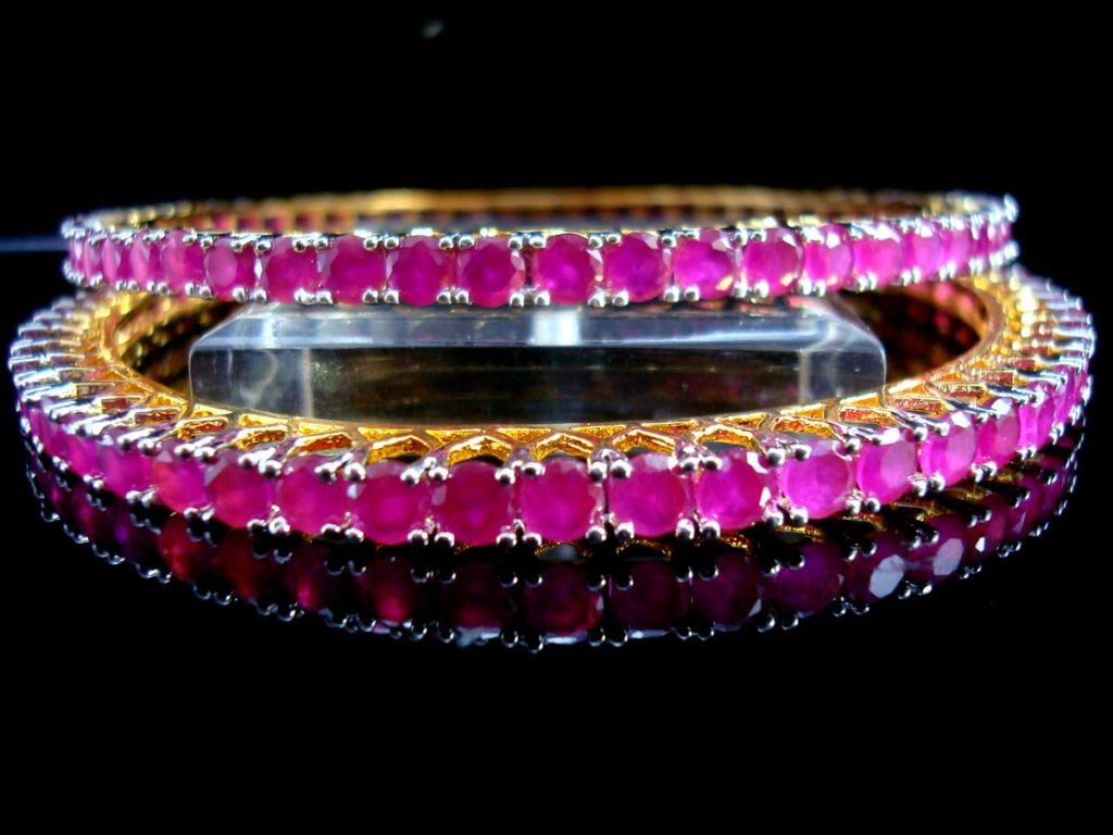 Daphne Party Wear Ruby Shade Bangles for Wedding Events - Front