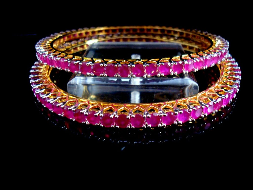 Daphne Party Wear Ruby Shade Bangles for Wedding Events - SIDE VIEW