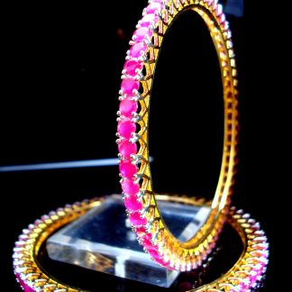 Daphne Party Wear Ruby Shade Bangles for Wedding Events - Side View