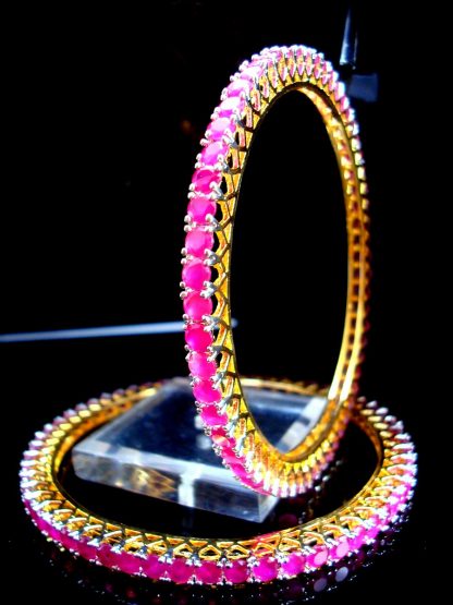Daphne Party Wear Ruby Shade Bangles for Wedding Events - Side View