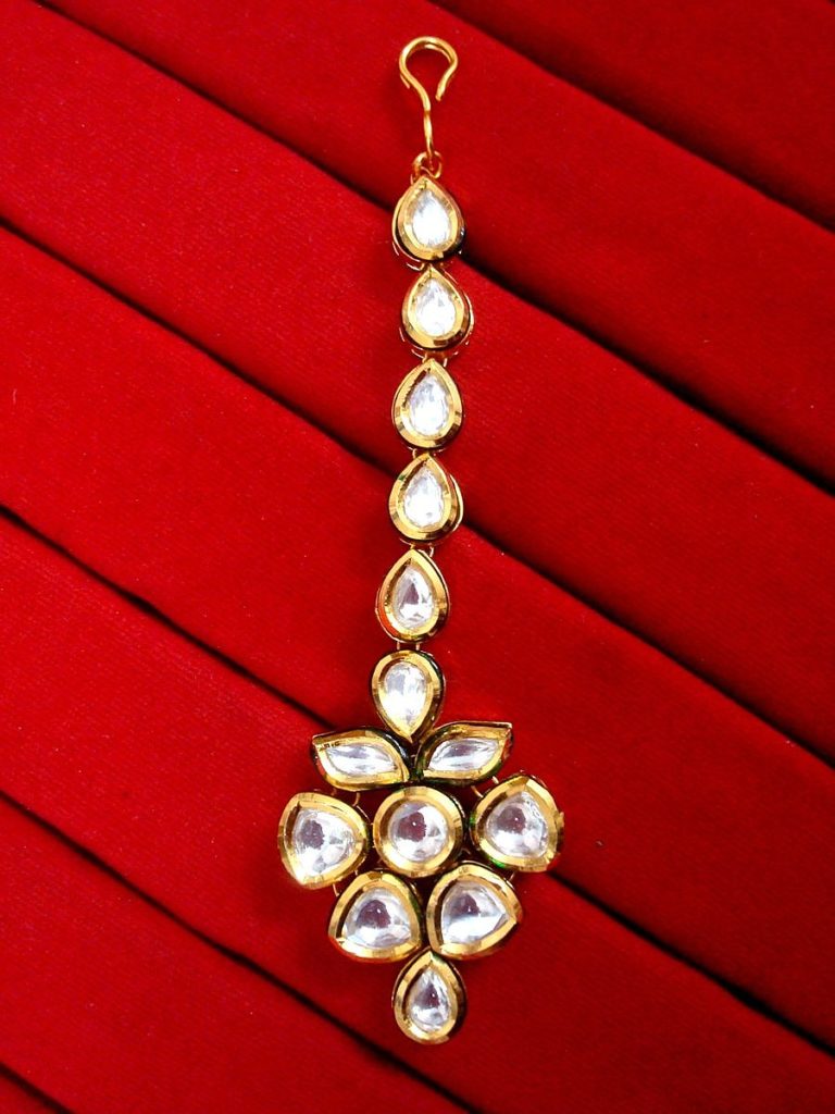 Daphne Traditional Kundan Carving Maang Tikka for Wedding Events