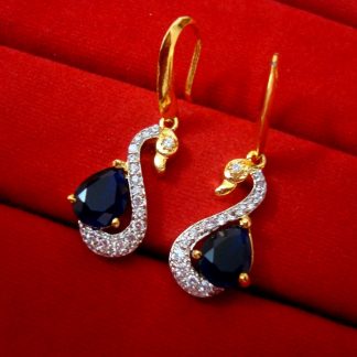 DAPHNE PARTY WEAR BLUE CZ SWAN HANGING FOR WOMEN