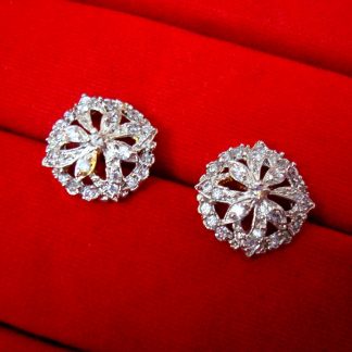 DAPHNE SPARKLING ZIRCON APPEALING ROUND EARRINGS FOR WOMEN