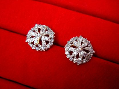 DAPHNE SPARKLING ZIRCON APPEALING ROUND EARRINGS FOR WOMEN