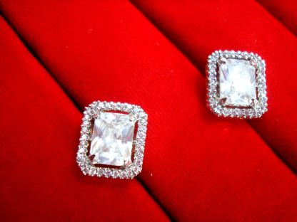 Daphne Edge Crystal Earrings for Women, Anniversary Gift
