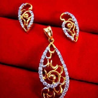 Daphne Ethnic Small Studded Zircon Pendant Earrings for Women