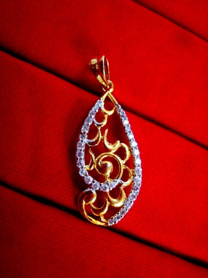 Daphne Ethnic Small Studded Zircon Pendant for Women