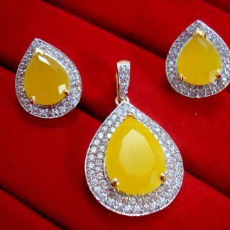 Daphne New Fashion Yellow Zircon Pendant Earrings