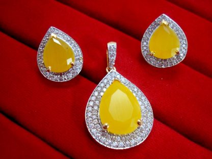 Daphne New Fashion Yellow Zircon Pendant Earrings