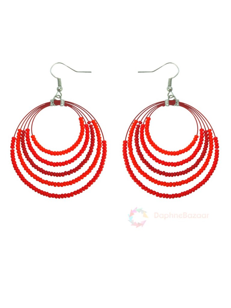 Daphne Chandelier Fashion Orange Red Beads Hanging for Women