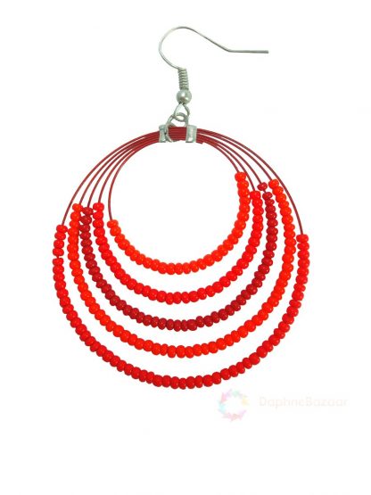 Daphne Chandelier Fashion Orange Red Beads Hanging for Women - Closer look