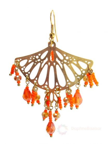 Daphne Chandelier Orange Beads Earrings for Women - CLOSER LOOK