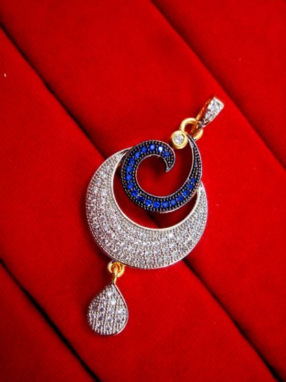 Daphne Designer Silver Blue Zircon Studded Earrings for Anniversary Gift