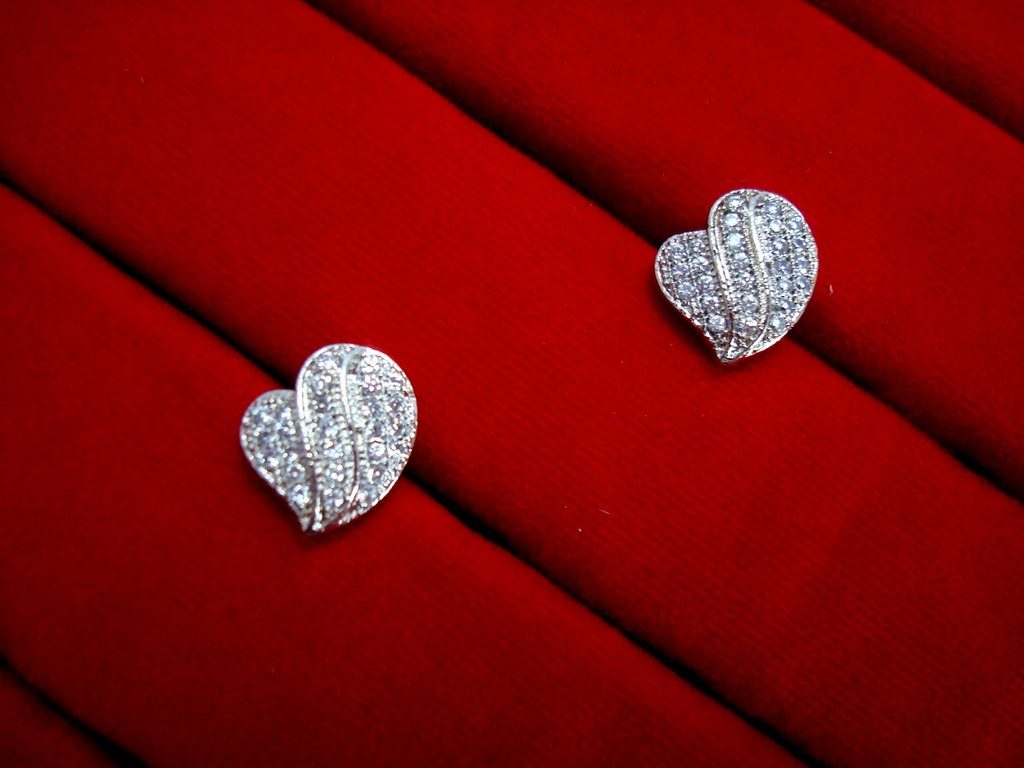 Daphne Ethnic Wear Designer Shape Zircon Earrings for Women
