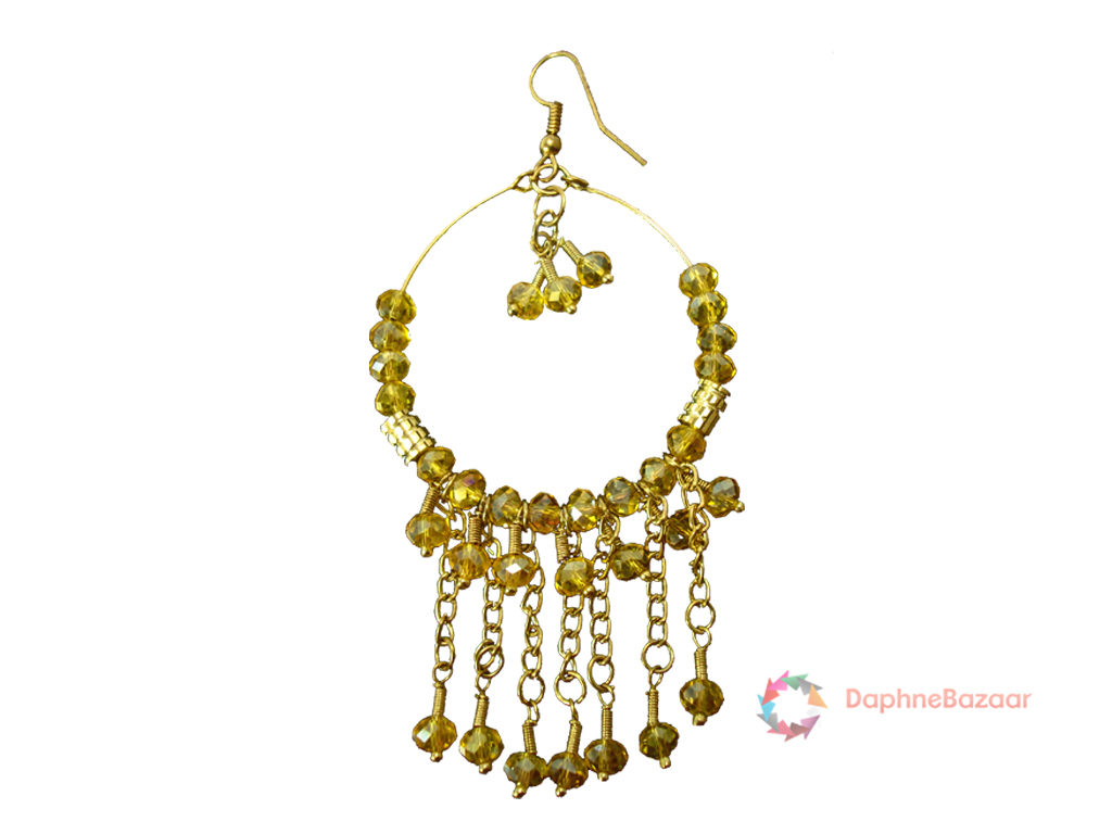 Daphne Fashion Chandelier Lime Beads Earrings for Women - Closer Look