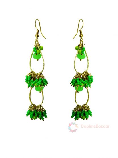 Daphne Fashion Green Beads Dangle Earrings for Women, Gift For Wife