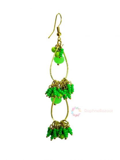 Daphne Fashion Green Beads Dangle Earrings for Women, Gift For Wife - Closer look