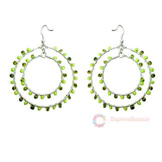 Daphne Fashion Green Beads Loop Hanging for Women, Gift For Wife