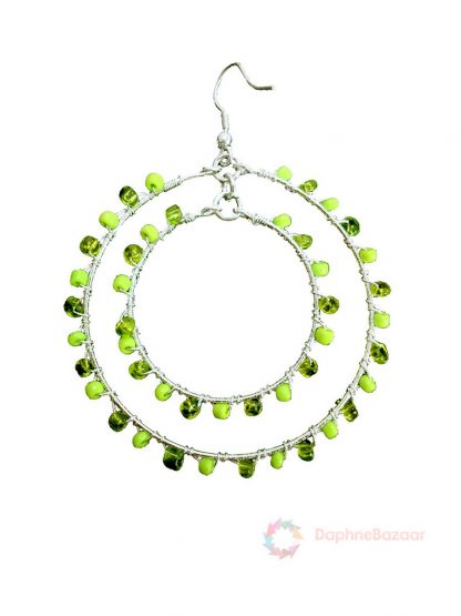 Daphne Fashion Green Beads Loop Hanging for Women, Gift For Wife - Close up