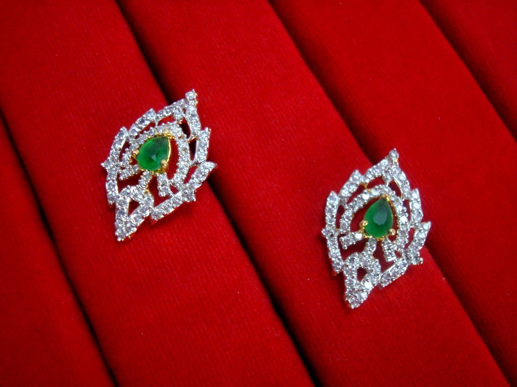 Daphne Party Wear Green Zircon Earrings for Anniversary gift for Women