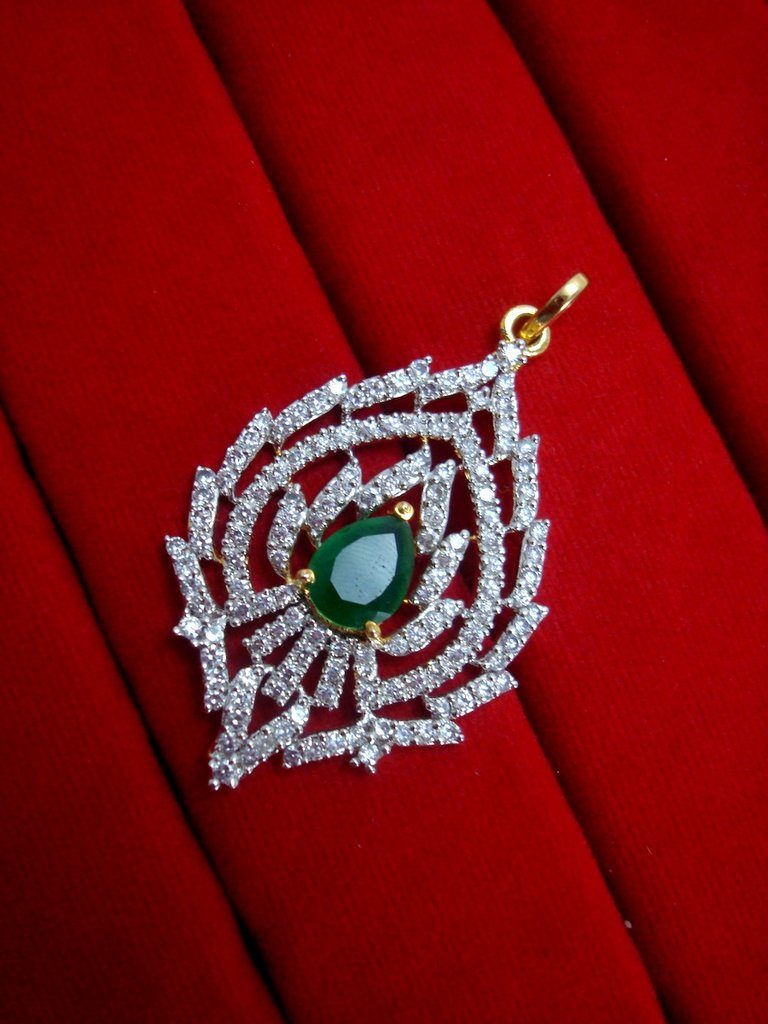 Daphne Party Wear Green Zircon Pendant for Anniversary gift for Women