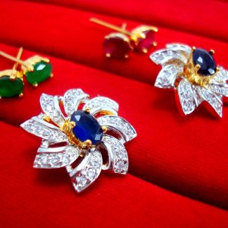 6 in 1 Studded Zircon Earrings for Women - for Rakhi Gift