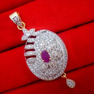 Daphne Charming Pink Zircon Studded Pendant Earrings for Women - PENDANT