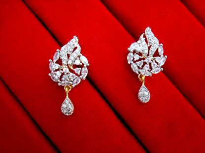 Daphne Party Wear Zircon Studded Pendant Earrings for Anniversary gift - Earrings