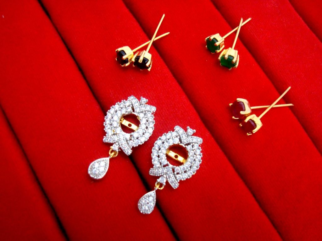 Daphne Six In One Changeable Zircon Earrings for Raksha Bandhan Return Gift - Frame