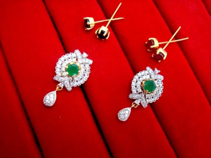 Daphne Six In One Changeable Zircon Earrings for Raksha Bandhan Return Gift - Green