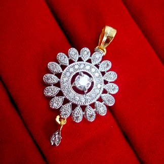 Daphne Zircon Flower Pendant Earrings for Cute Rakhi Gift - PENDANT