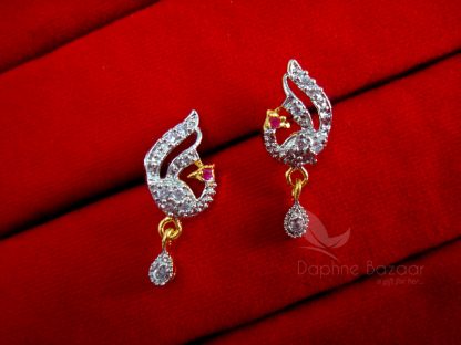 Daphne Zircon Peacock Mangalsutra for Women, Gift for Wife - Earrings